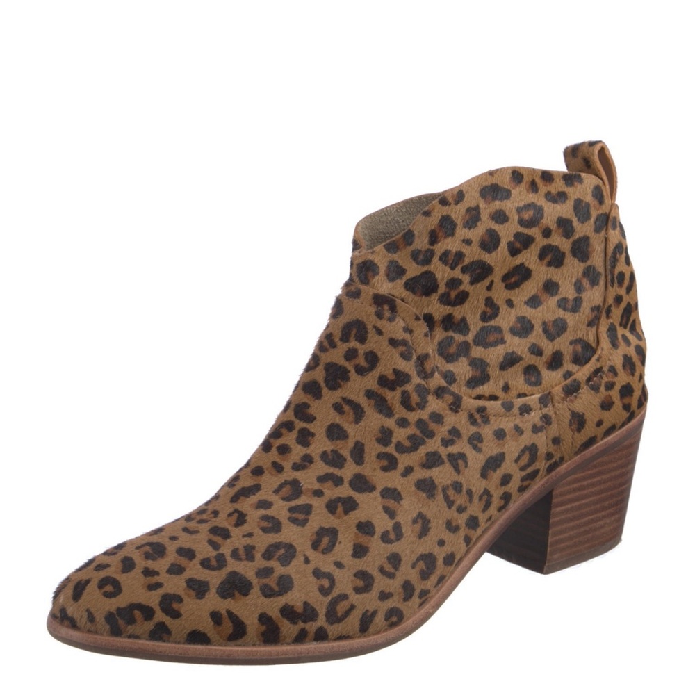 UGG Leopard Print Pony Hair Ankle Boots 12M